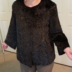 EUC Phillipe Adec Faux Persian Lamb Jacket